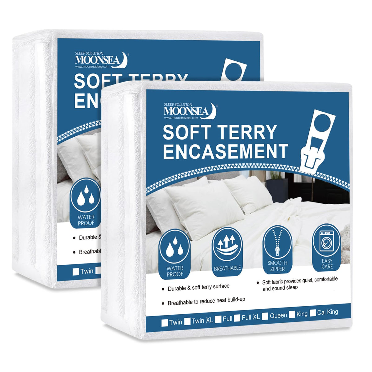 Queen Mattress Protector Zippered,Soft Terry Surface Mattress Encasement