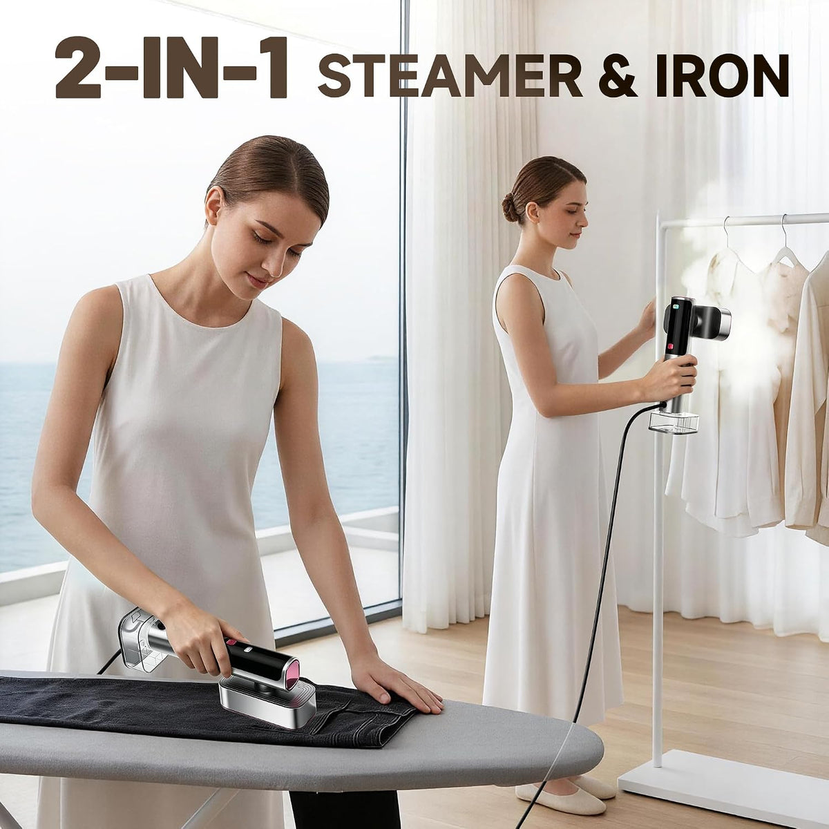 FluSing Travel Steamer for Clothes,Portable Handheld Garment Steamer & Iron
