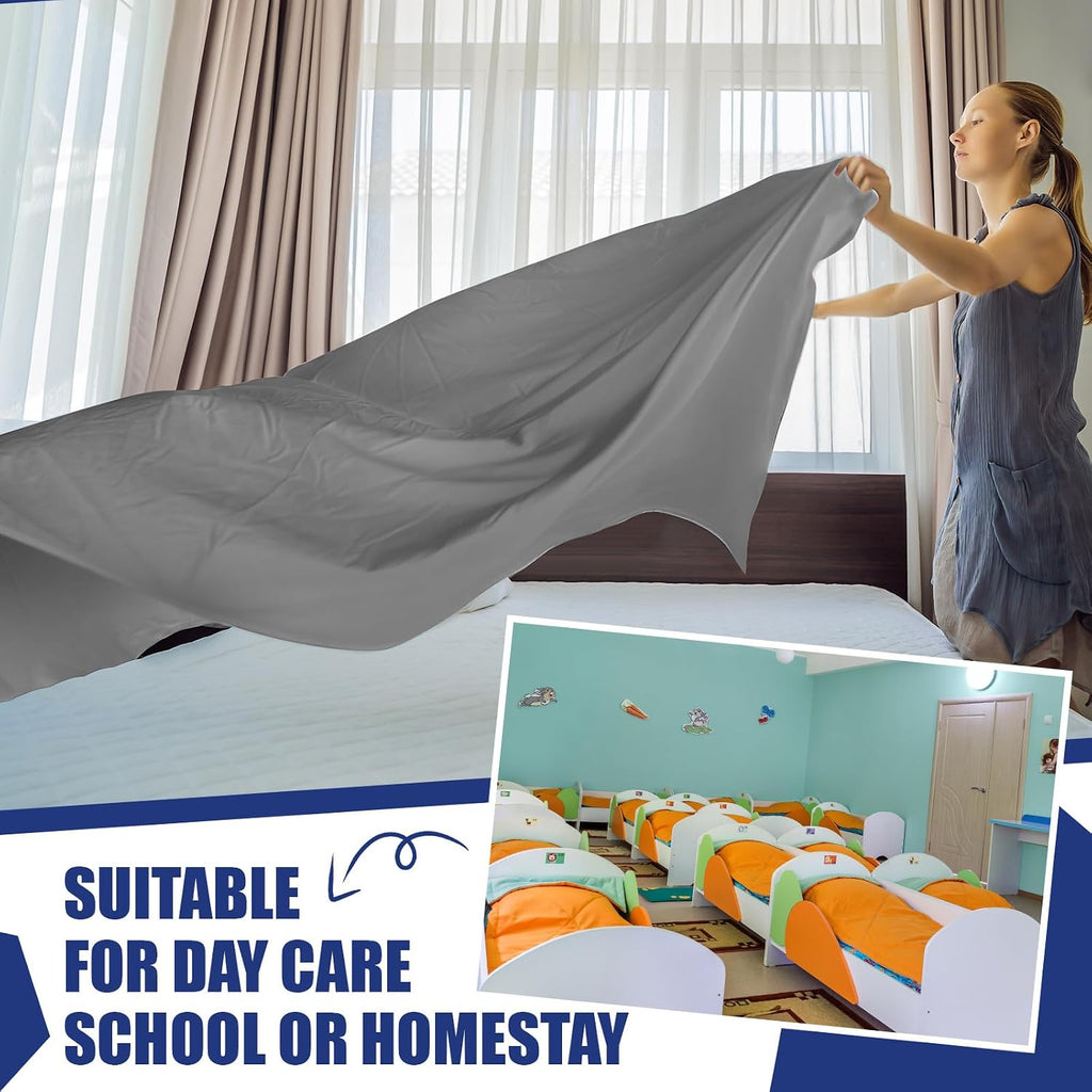 SmoothNovelty 30 Pack Twin Flat Sheets Bulk, Gray, Twin