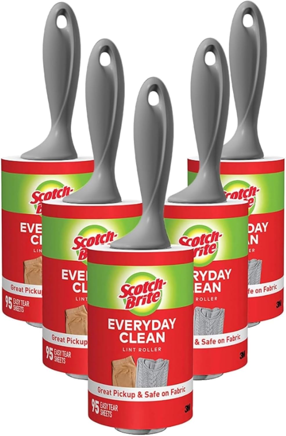 Scotch-Brite Everyday Clean Lint Roller, 475 Sheets Total,5 Pack