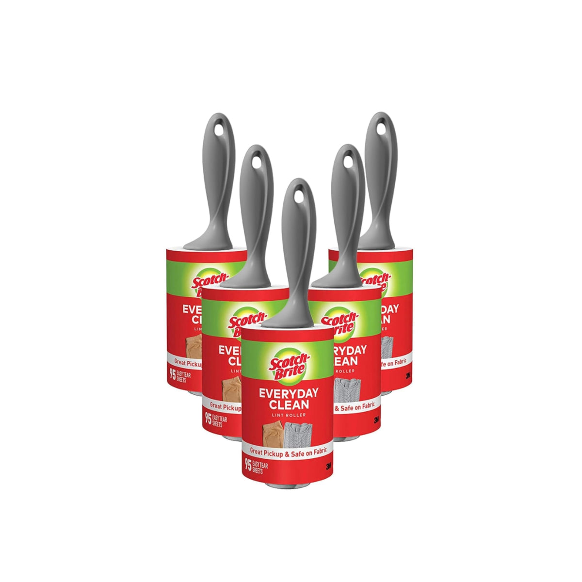 Scotch-Brite Everyday Clean Lint Roller, 475 Sheets Total,5 Pack