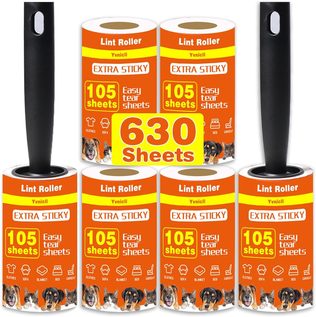 Yvnicll 630 Sheets Extra Sticky Lint Rollers for Pet Hair