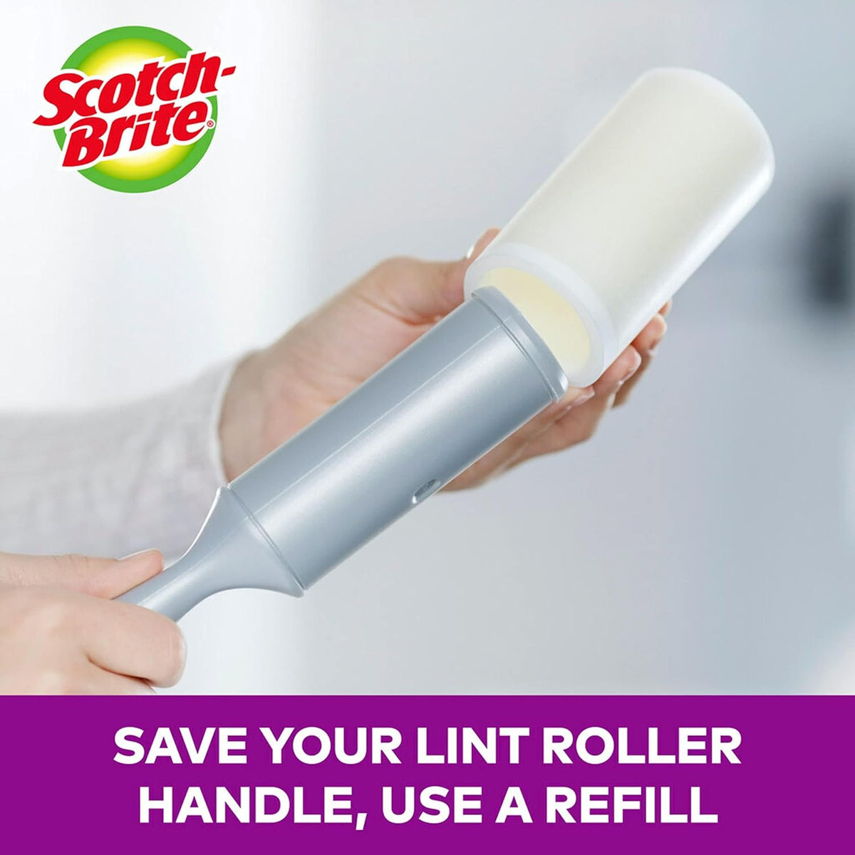 Scotch-Brite Pet Extra Sticky Lint Rollers 4 Rollers 48 Sheets Per Roller 192 Sheets Total