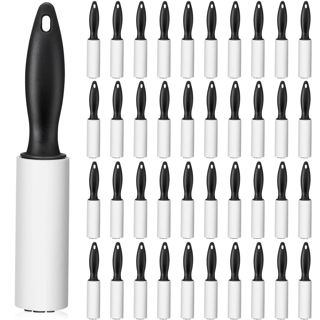 Zhehao 40 Pack Mini Lint Rollers 1200 Sheets Travel Size Lint Removers Portable Roller for Clothes Pet Hair Furniture Couch Carpet Car Seats(6 x 1.02 Inches,Black)