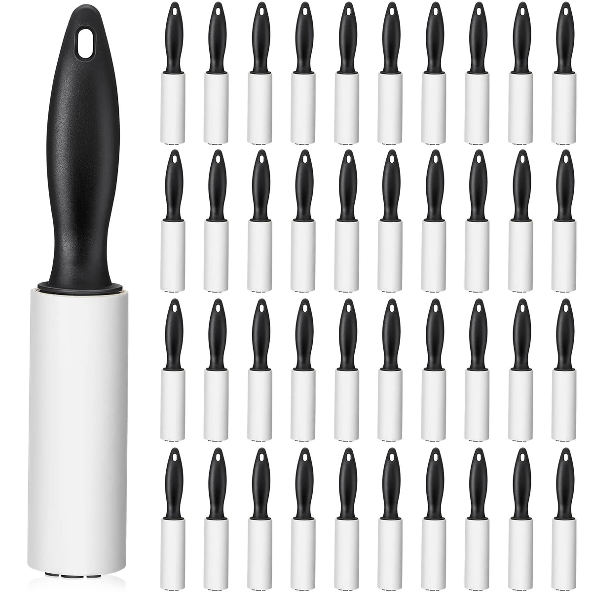 Zhehao 40 Pack Mini Lint Rollers 1200 Sheets Travel Size Lint Removers Portable Roller for Clothes Pet Hair Furniture Couch Carpet Car Seats(6 x 1.02 Inches,Black)