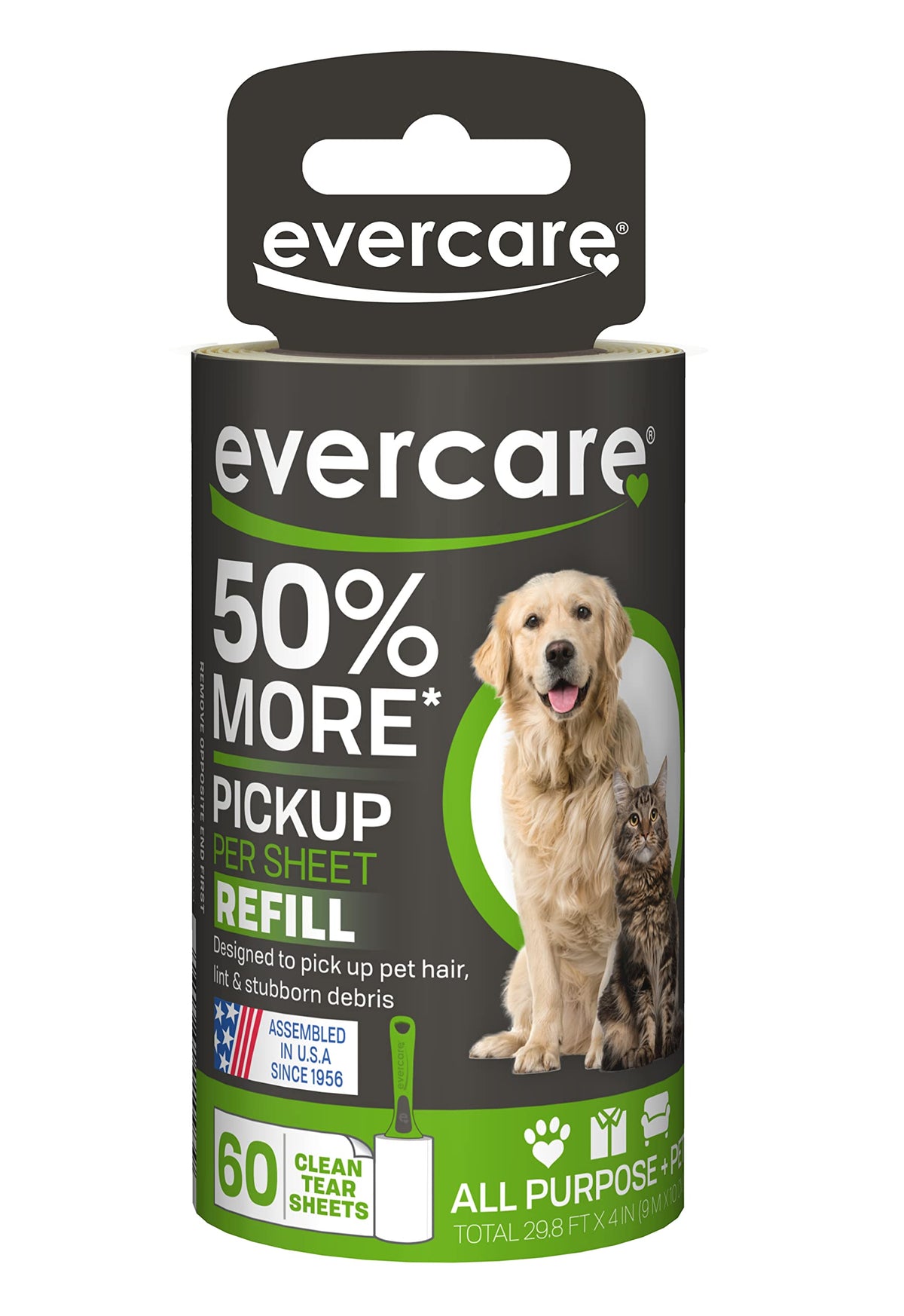 Evercare Pack of 4 Pet Extreme Stick Plus Lint Roller Refill Rolls