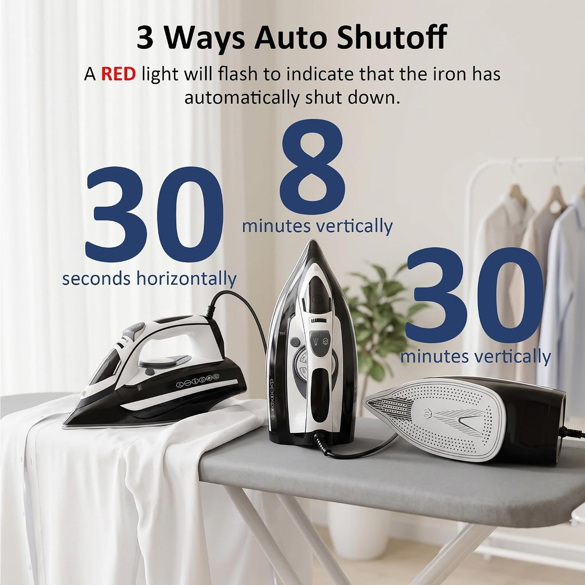 Steam Iron for Clothes 20s Rapid Heating,Iron for Vertical Steaming