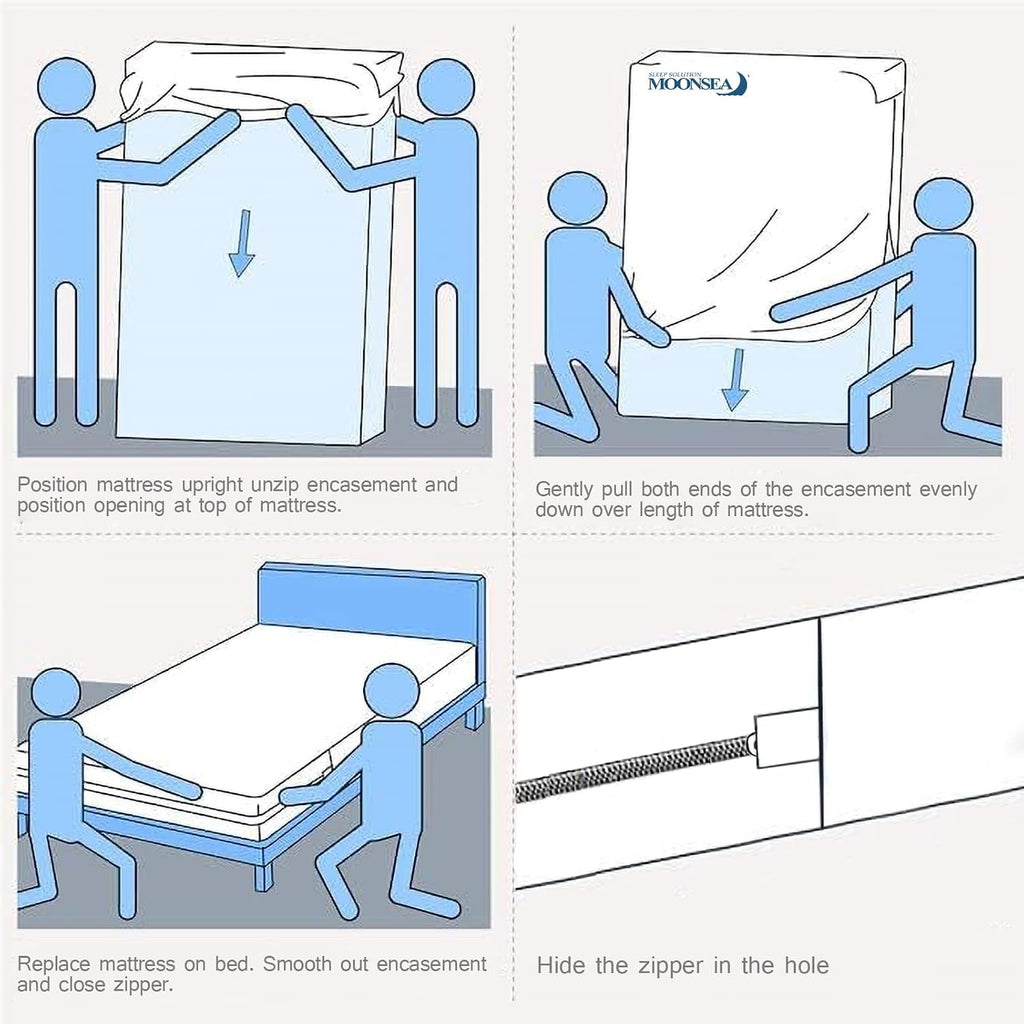 Queen Mattress Protector Zippered,Soft Terry Surface Mattress Encasement