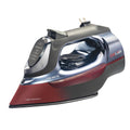 CHI Steam Iron for Clothes with 8' Retractable Cord, 1700 Watts, 3-Way Auto Shutoff, 400+ Holes, Professional Grade, Temperature Control Dial, Lava Infused Ceramic Soleplate, Black and Red (13113N)