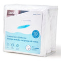 LUCID Premium Waterproof Mattress Protector, Queen Size – Fitted Sheet Style, Machine Washable – Cotton Terry Top Cover – Dorm Room Essential – White