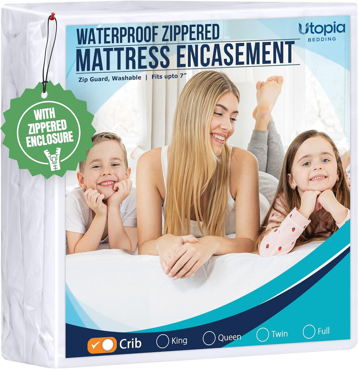 Utopia Bedding Waterproof Mattress Protector Queen Size, Zippered Mattress Encasement Bed Bug and Dust Mite Proof, Absorbent Six-Sided Mattress Cover