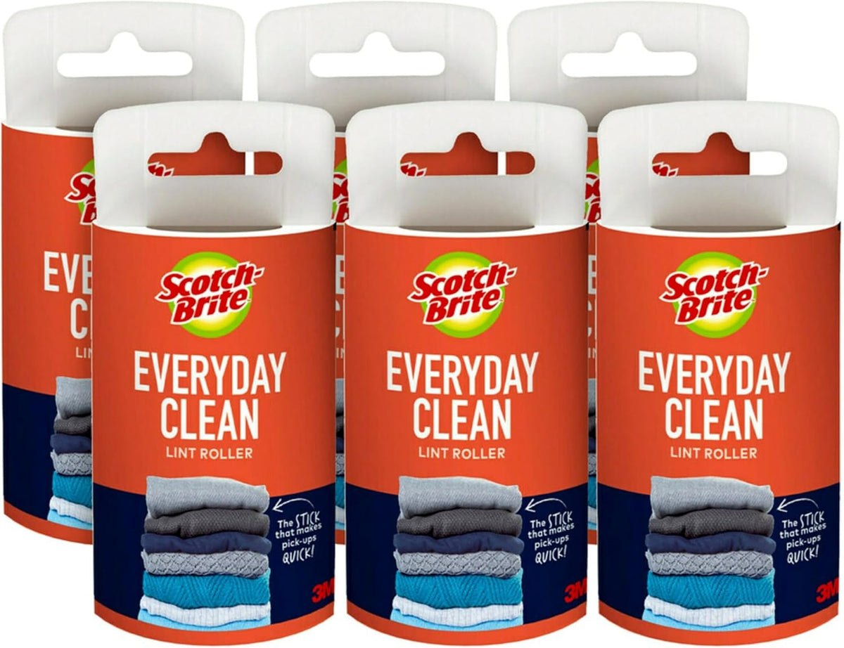 Scotch-Brite Everyday Clean Lint Roller Refills,420 Sheets Total, 6 Pack