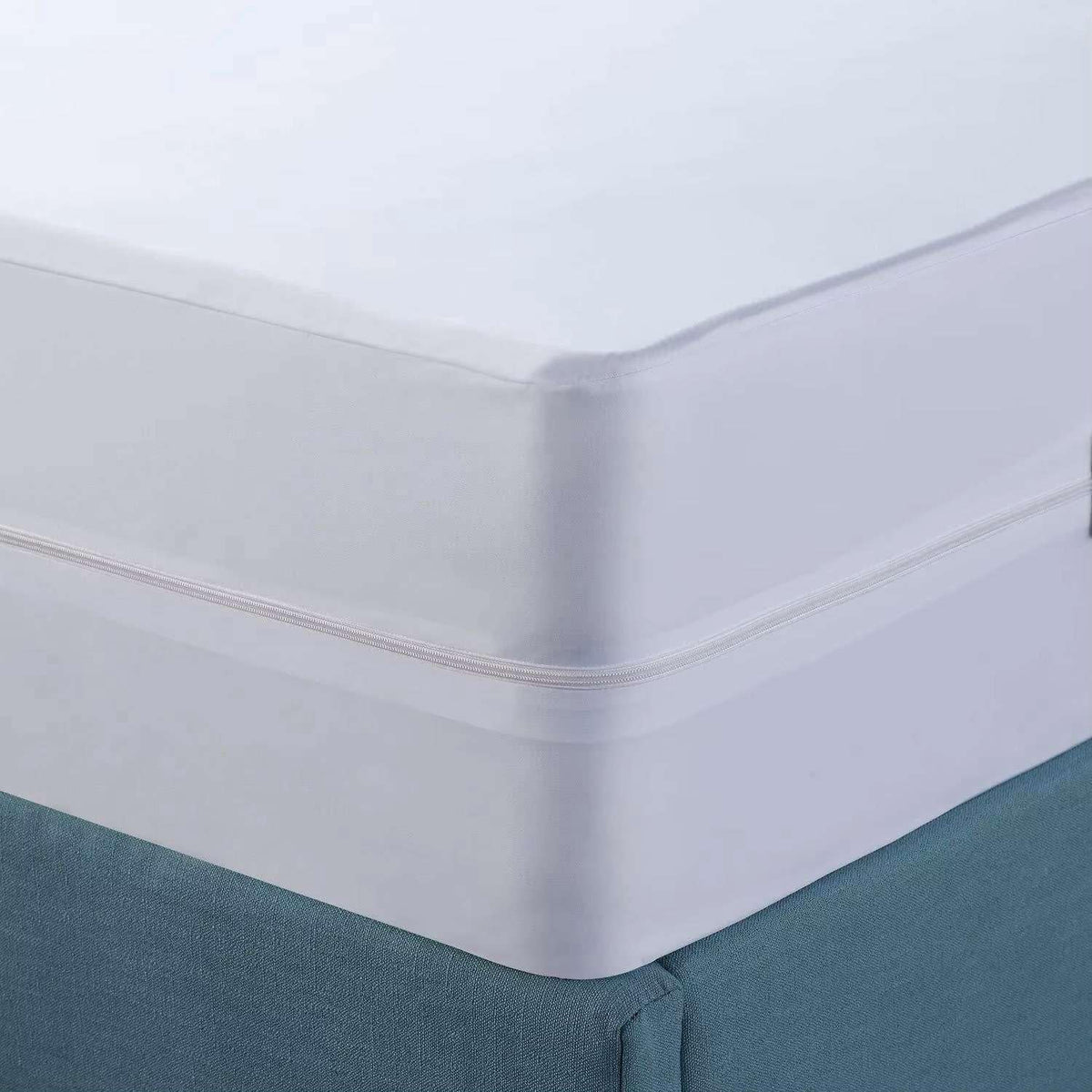 Zipper Fitted Sheet Queen 12" Deep Pocket Microfiber, Dark Grey