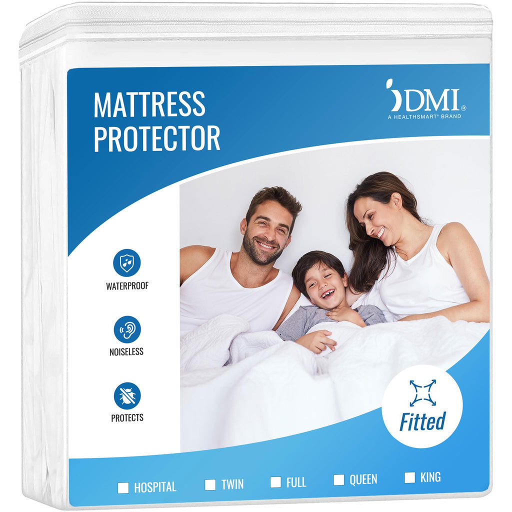 DMI Waterproof Mattress Protector, Mattress Pad/Cover, Bed Pad and Cover, Contoured Fitted Sheet, Queen (Packaging May Vary)
