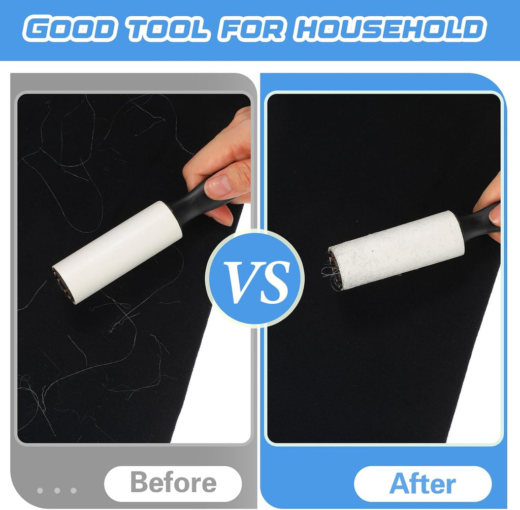 Zhehao 40 Pack Mini Lint Rollers 1200 Sheets Travel Size Lint Removers Portable Roller for Clothes Pet Hair Furniture Couch Carpet Car Seats(6 x 1.02 Inches,Black)
