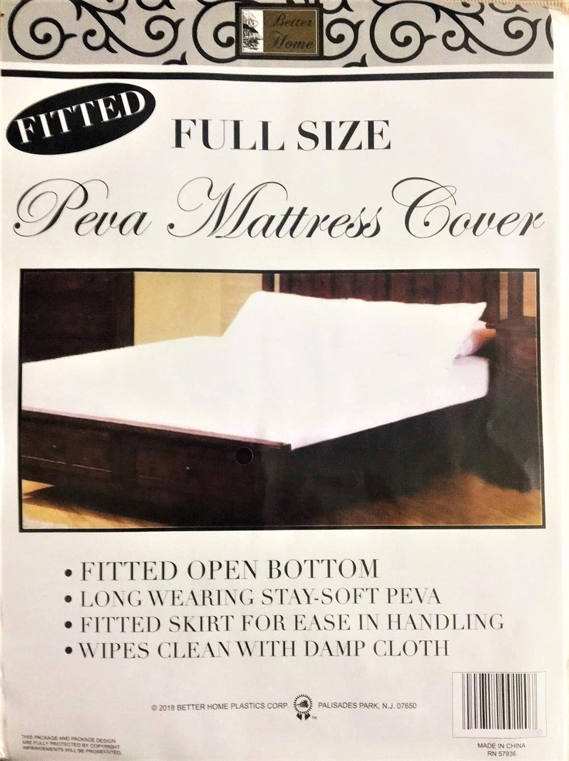 Better Home PEVA Fitted Mattress Cover Protector Waterproof Dust Free Bed Sheet (King) White