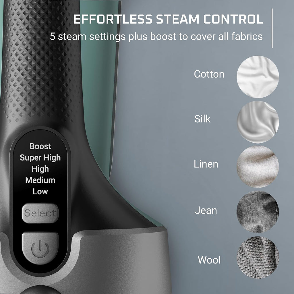 Rowenta Pure Force 2in1 Steamer & Iron: Powerful 1875 Watts, Vertical Steaming & Horizontal Ironing, Auto-off, XL Tank Capacity (7.1 Oz), Green Clothes Steamer DR8822