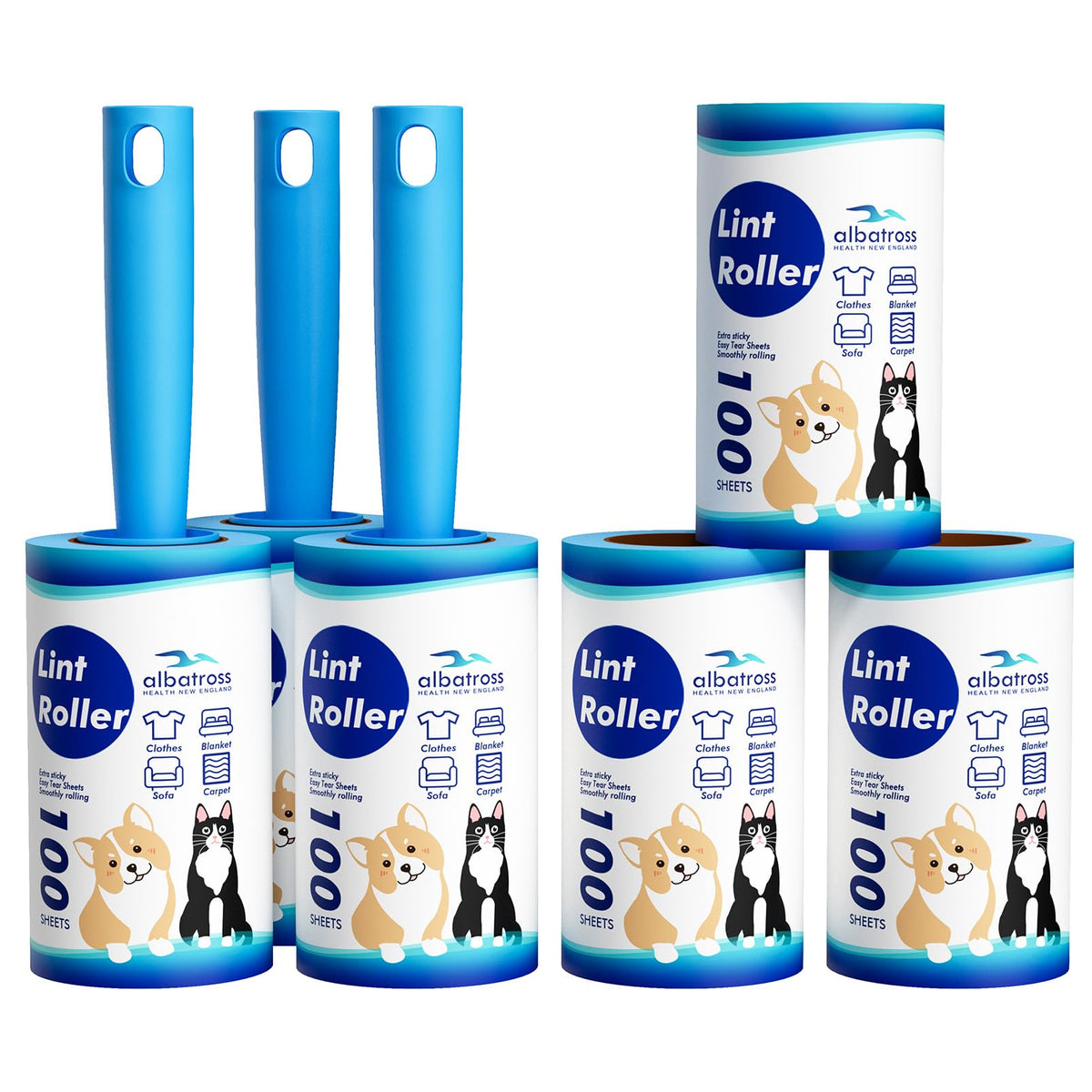 Large Lint Roller for Furniture, 9.45'' Rollers for Floor, 360 Sheets