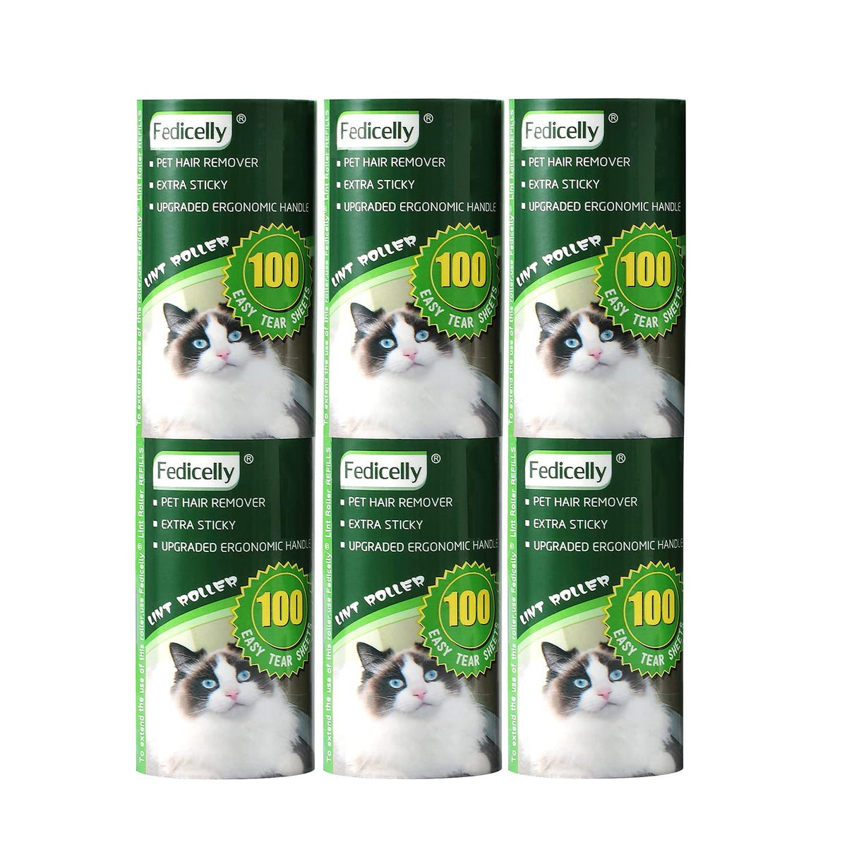 Fedicelly Extra Sticky Lint Rollers Pet Hair Remover for Laundry Clothes Furniture Carpet,Total 400 Sheets Lint Rollers Refills Dog Cat Hair Lint Remover Brush Couch