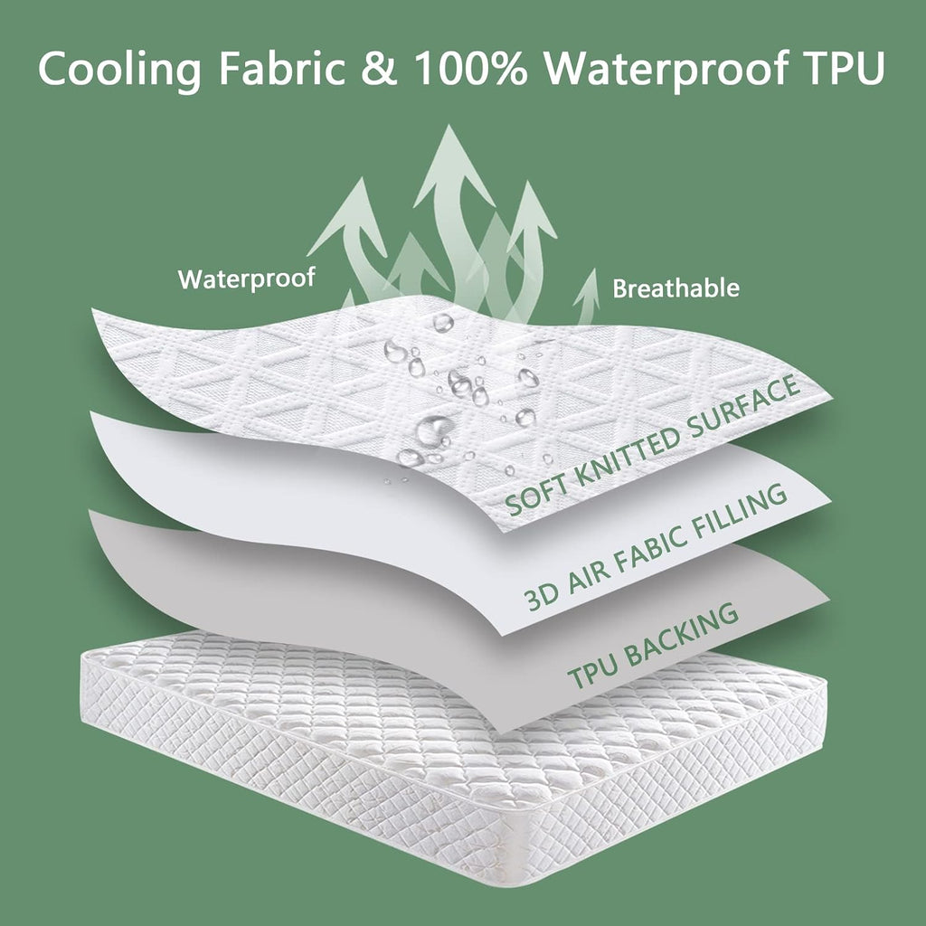 Premium Waterproof Mattress Protector King Size, Noiseless Deep Pocket