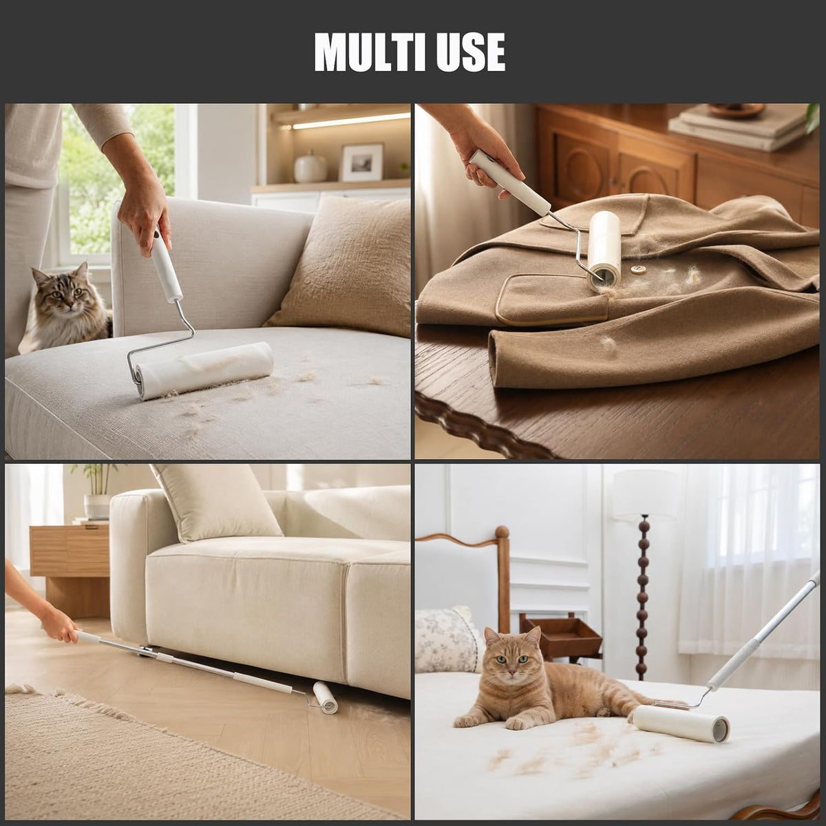 7.9'' Large Lint Roller for Pet Hair Extra Sticky (1 Roller + 450 Sheets)