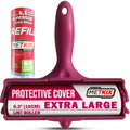 Large Lint Roller 6.3" with Extra Refill -120 Sticky Sheets, Protective Cover Design, Big Lint Roller for Pet Hair, Furniture, Bed, Couch, Floor & More