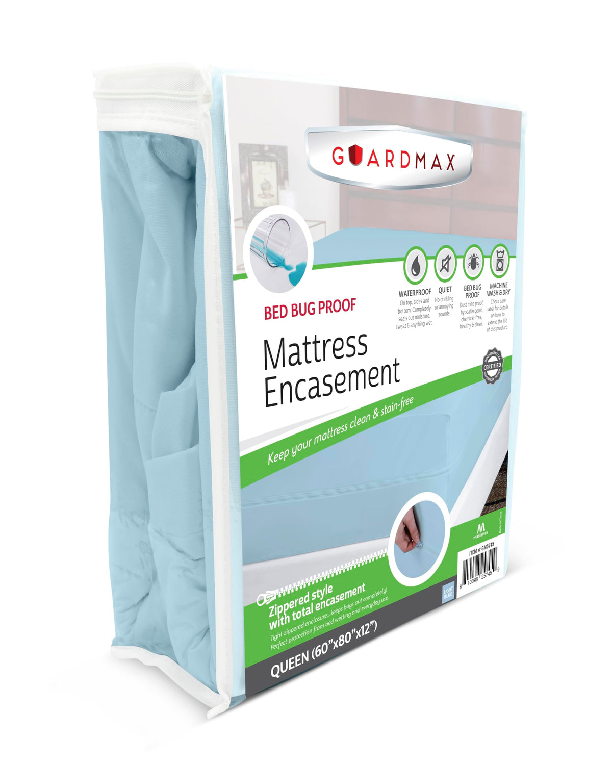 Guardmax Queen Mattress Protector Zippered, Bed Bug Mattress Cover
