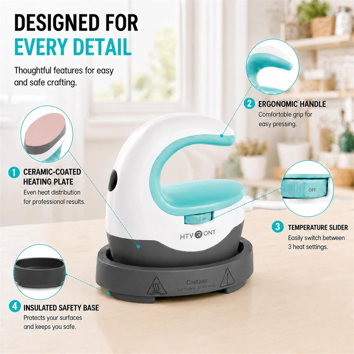 HTVRONT Heat Press Mini Heat Press Machine, Mini Iron for Crafts