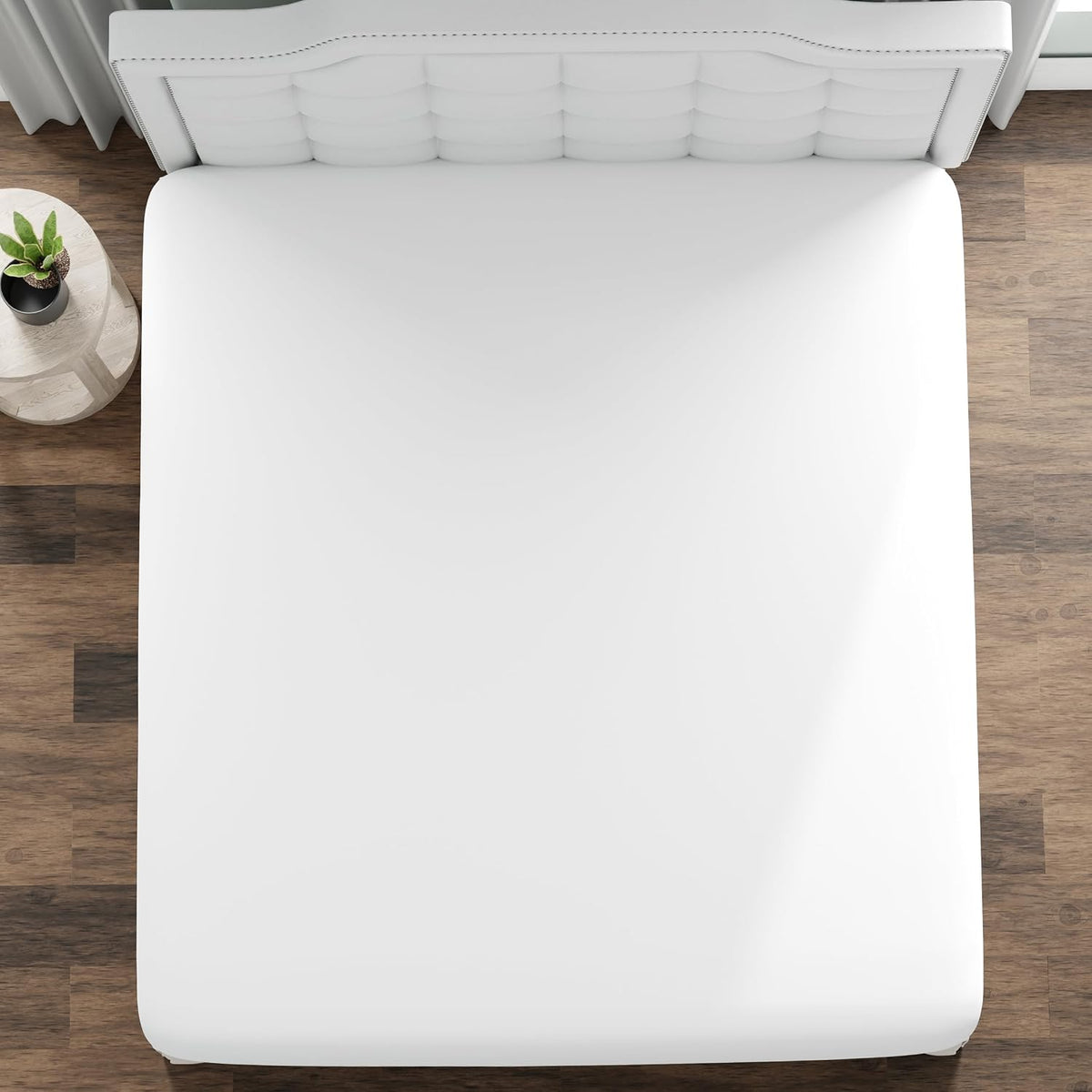 Fresh Ideas Fitted Vinyl Mattress Protector, Waterproof, Hypoallergenic, 14" Pockets, Queen