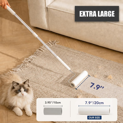 7.9'' Large Lint Roller for Pet Hair Extra Sticky (1 Roller + 450 Sheets)