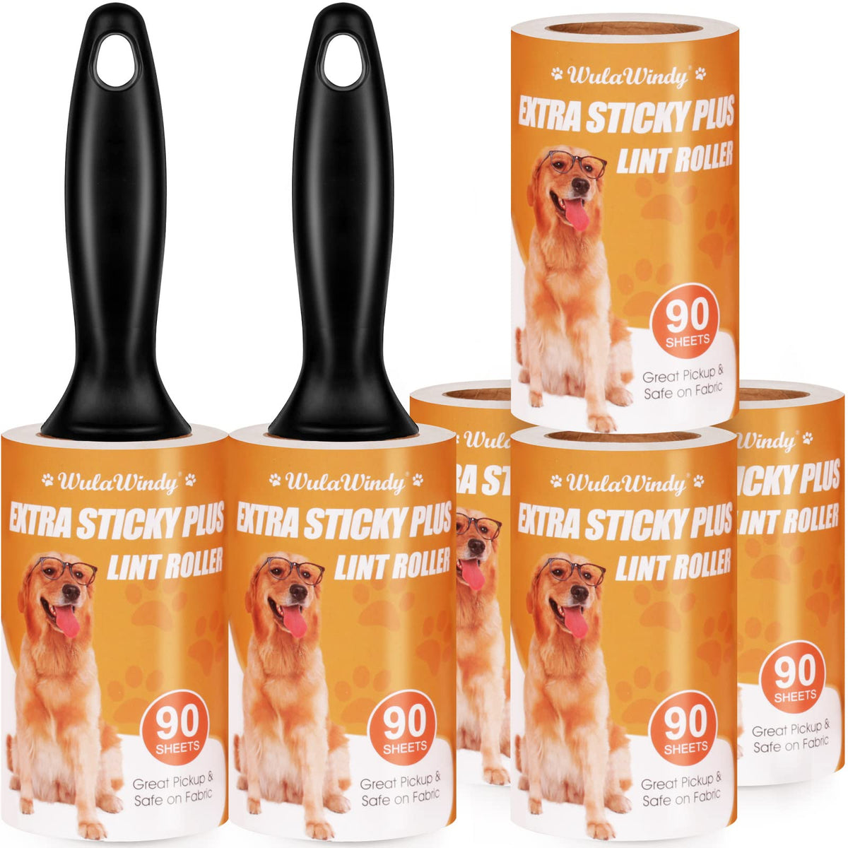 WulaWindy Extra Sticky Lint Rollers for Pet Hair, 240 Sheets, 4-Pack
