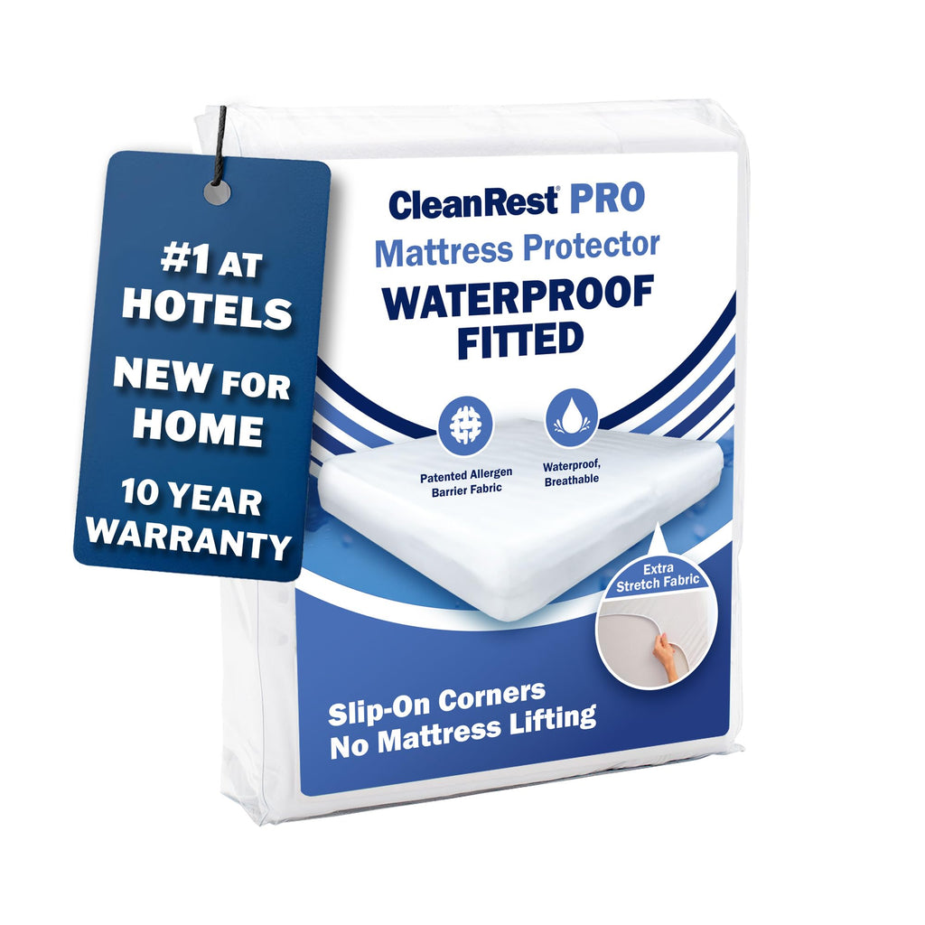 CleanRest Waterproof Mattress Fitted Sheet Protector, Ultimate Defense Against Spills and Wear, MicronOne Allergen Barrier, Breathable, Chemical-Free, Fits Mattress Depths 12" to 21" (Twin)