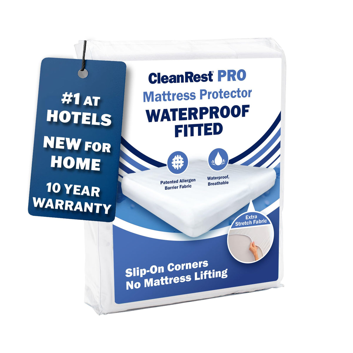 CleanRest Waterproof Mattress Fitted Sheet Protector, Ultimate Defense Against Spills and Wear, MicronOne Allergen Barrier, Breathable, Chemical-Free, Fits Mattress Depths 12" to 21" (Twin)
