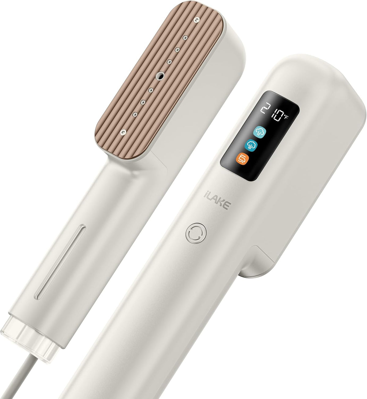 Travel Steamer for Clothes, 100-240V Dual Voltage Handheld Steamer & Iron 2-in-1, Digital Display, 20s Heat Up, Auto Shut-Off, Worldwide Use for Home & Business Travel (Gold)