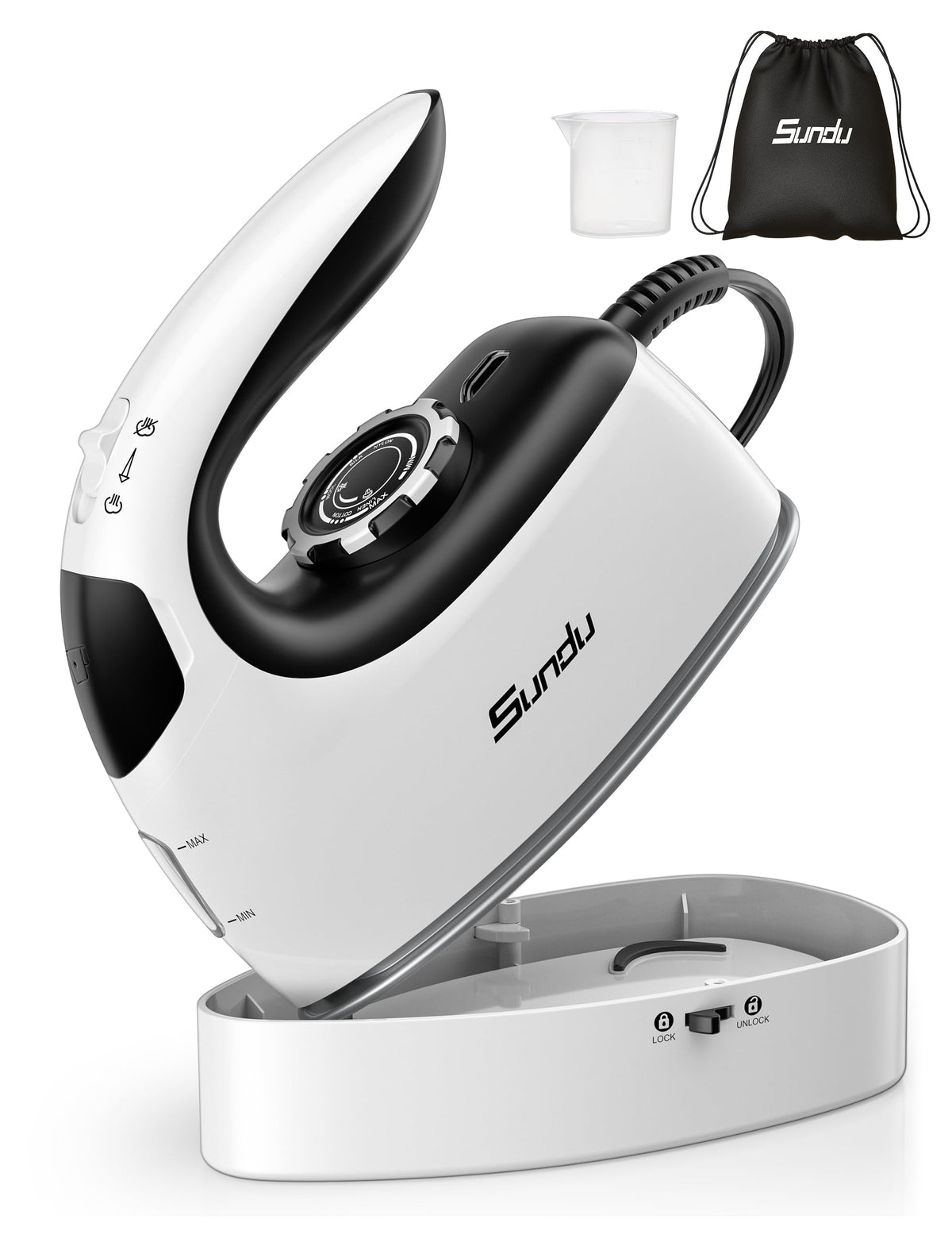 Sundu Mini Steam Iron with Rotary Temp Control for Travel & Sewing