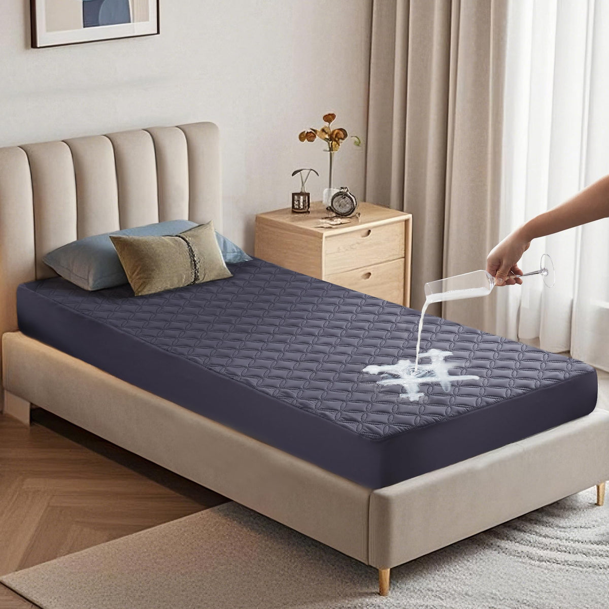 BEDLORE Waterproof Queen Size Mattress Protector, Deep Pocket Fit, Washable