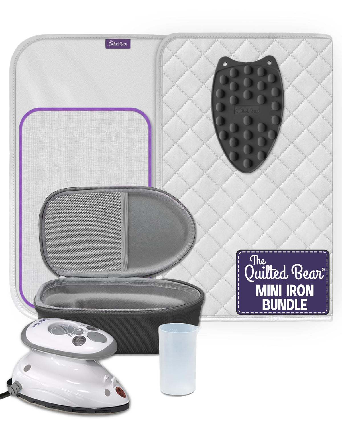 The Quilted Bear Premium Mini Steam Iron for Quilting and Travel, Pink