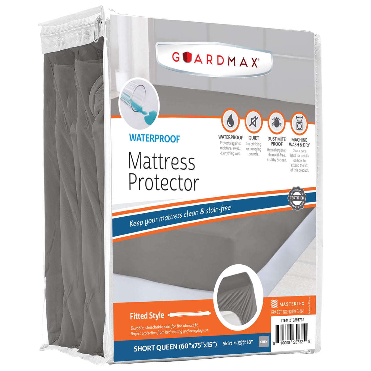 Guardmax Jersey Knitted Twin XL Size Mattress Protector - Waterproof & Dust Mite Proof Mattress Cover with Stretchable Pockets - Soft, Comfortable, & Noiseless Waterproof Fitted Sheet.(39 x 80 x 13)