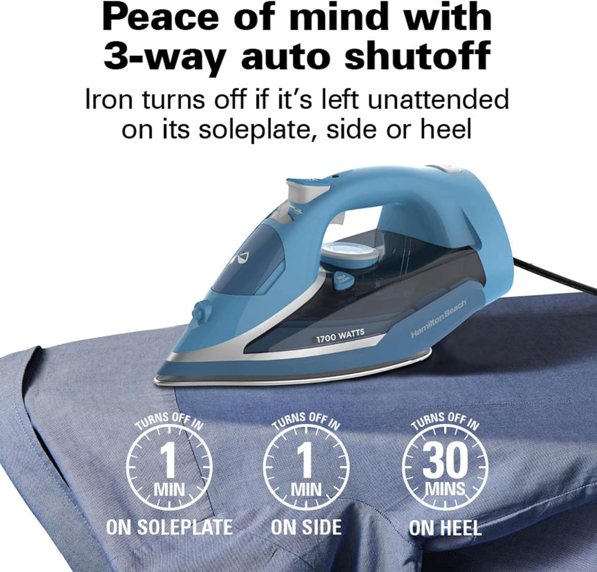 Hamilton Beach Steam Iron for Clothes & Garment Steamer For Clothes