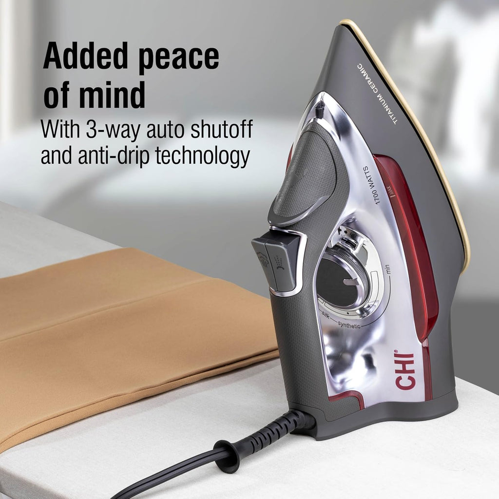 CHI Steam Professional Iron for Clothes with Vertical Steam Burst