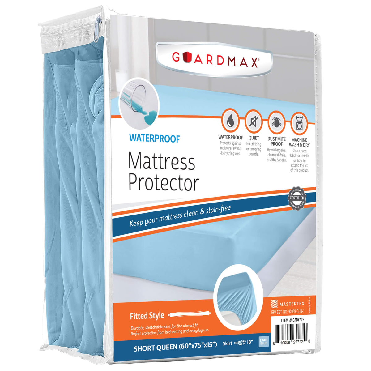 Guardmax Jersey Knitted Twin XL Size Mattress Protector - Waterproof & Dust Mite Proof Mattress Cover with Stretchable Pockets - Soft, Comfortable, & Noiseless Waterproof Fitted Sheet.(39 x 80 x 13)