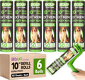 10 Inch Lint Roller Refills, 6 Rolls 300 Sheets Large Lint Rollers for Pet Hair Extra Sticky, Easily Remove Carpets, Clothes, Couch and Curtains Dust (Not Include Lint Roller Handle)