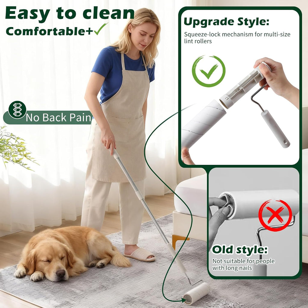 Large Lint Roller, 540 Sheets with Detachable, Extendable Long Handle