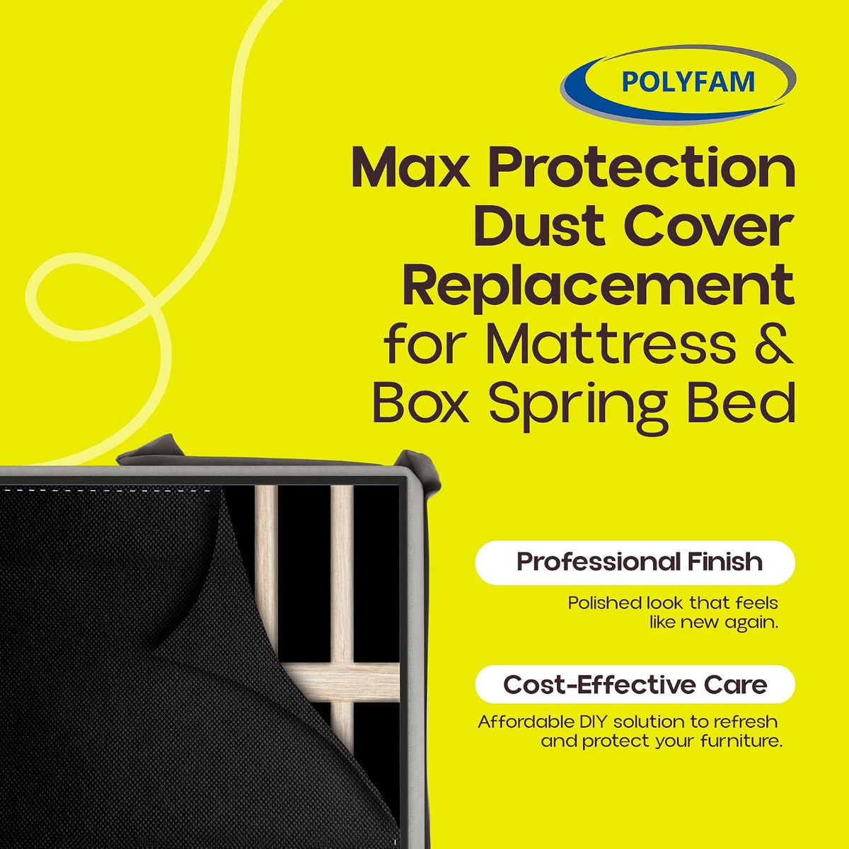 Bed Dust Cover – Bottom Cloth/Replacement Fabric for Underside of Mattress Box Spring or Foundation – Cambric Fabrics – Dust Covers-Upholstery Fabric for Bed, King/Cal-King 40" x 85"