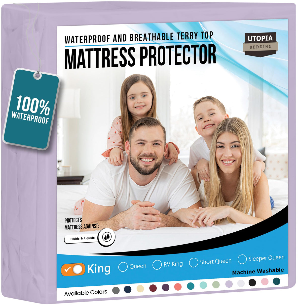 Waterproof Queen Size Mattress Protector fits Upto 17" Deep Pocket