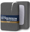 Premium Waterproof Mattress Protector Queen Size, Gray, 17" Deep Pocket