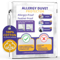 Allersoft| All Cotton Dust, Pet Dander, Feather, Pollen & Allergy Control Duvet Protector (106x96)
