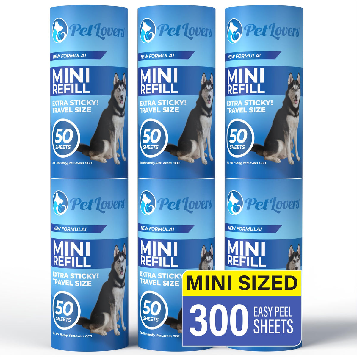 PetLovers Lint Rollers for Pet Hair Extra Sticky 6 Pack - Lint Remover for Clothes