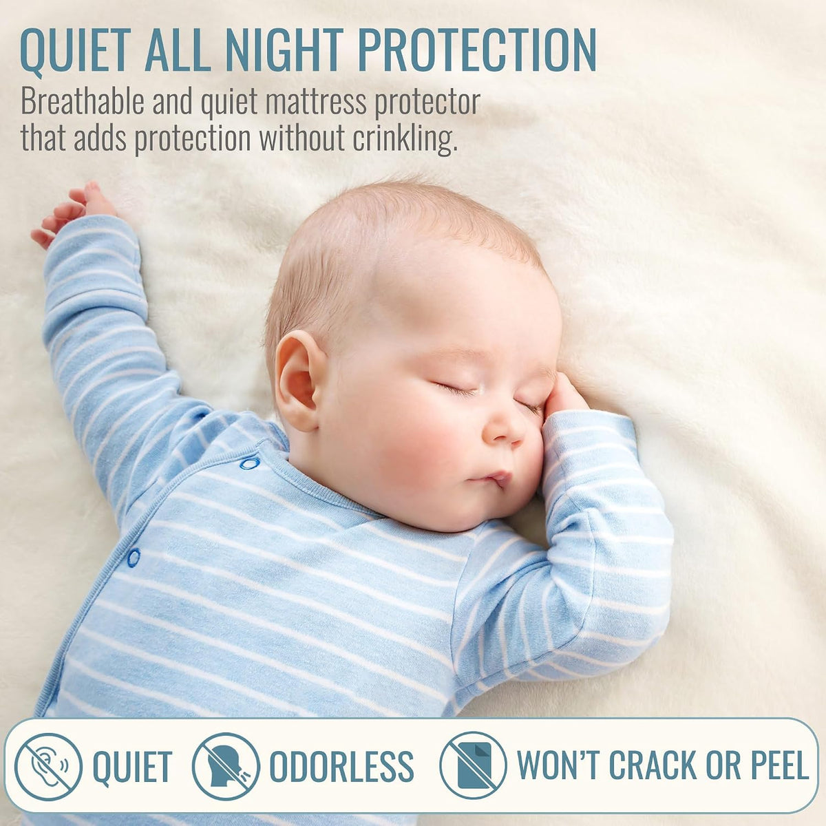 DMI Waterproof Mattress Protector, Mattress Pad/Cover, Bed Pad and Cover, Contoured Fitted Sheet, Queen (Packaging May Vary)