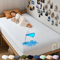 OhGeni Waterproof Mattress Protector,King Size Soft Bamboo Viscose Top Layer Pad,3D-Air Fabric Cooling Breathable Fitted Sheets,Washable Bed Cover,Deep Pocket Noiseless Over 99 Count Hex Bumps